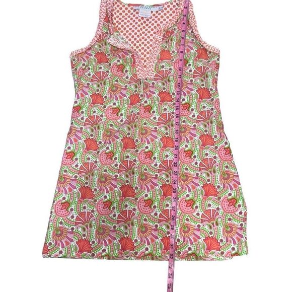 Gretchen Scott Designs Sleeveless Paisley Shift Dress Ruffle Trim Cotton Sz S - Picture 5 of 7